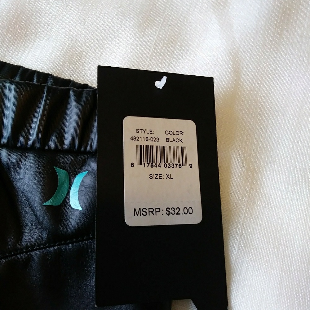 NWT Hurley faux leather Black Leggings